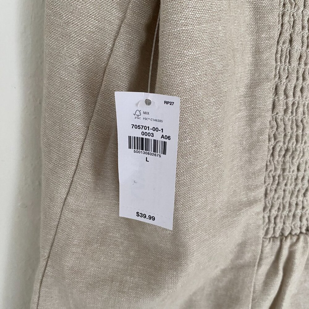 NEW Old Navy Square-Neck Linen-Blend Mini Dress in Flax Linen Size L - Picture 5 of 7